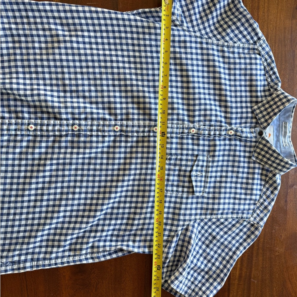 Tommy Bahama Blue and White Checkered Casual Shirt
